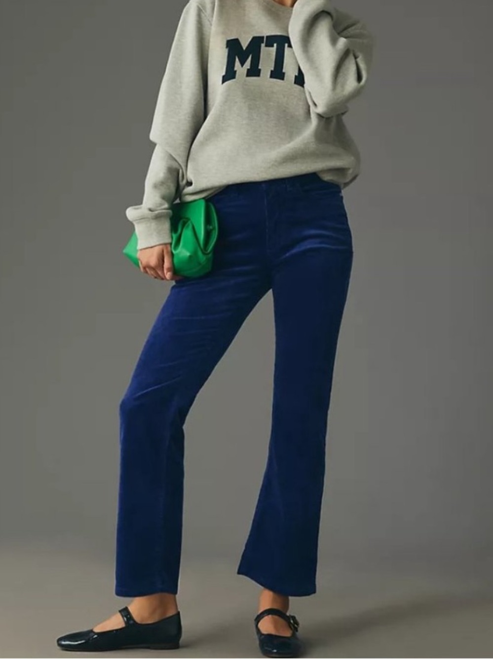 Pilcro Anthropologie The Yaya Mid-Rise Corduroy Crop Flare Jeans Size 26